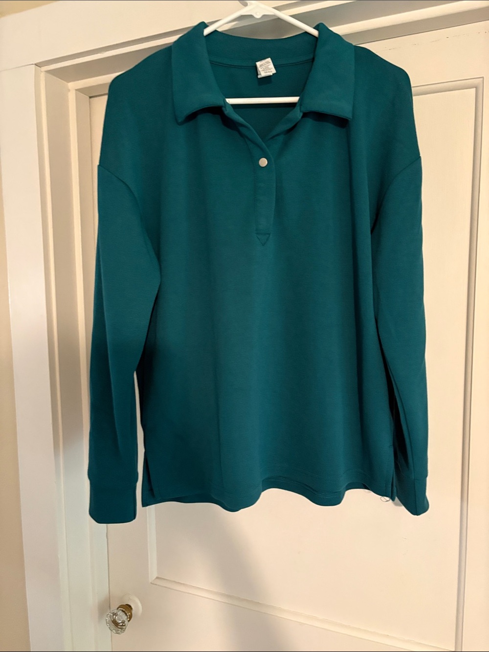 Nanette Lepore Teal Long Sleeve Polo Top